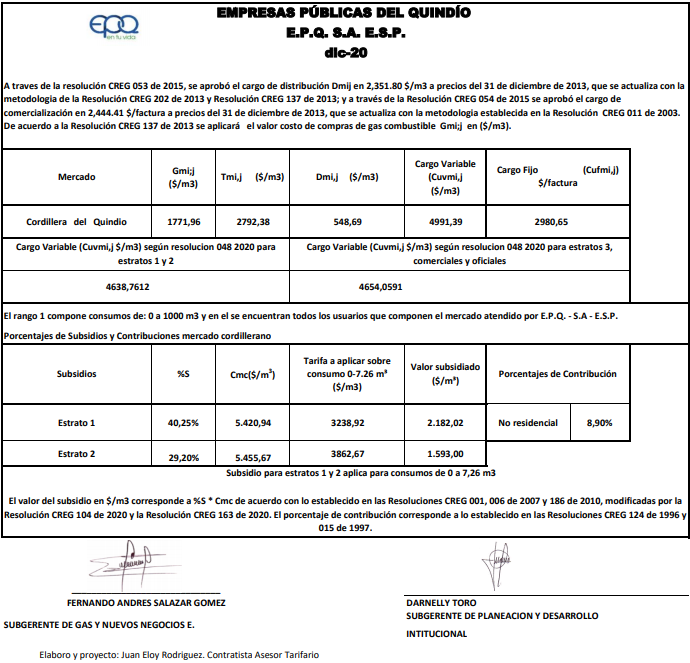 factura gas diciembre